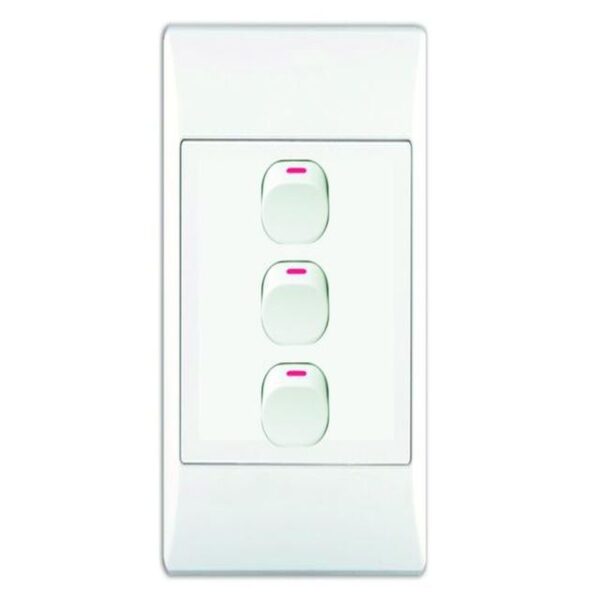 3-LEVER 1-WAY SWITCH 2X4 C/W WHITE COVER PLATE - Image 4