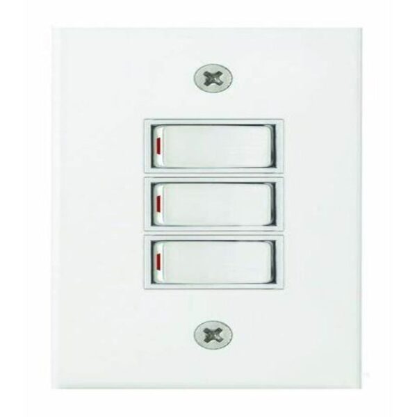 3-LEVER 1-WAY SWITCH 2X4 C/W WHITE COVER PLATE - Image 3