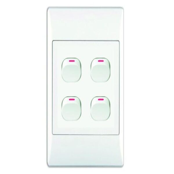 4-LEVER 1-WAY SWITCH 2X4 C/W WHITE COVER PLATE - Image 4