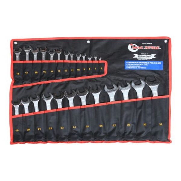 25 PCE COMBO SPANNER SET C/VANAD. POLISHED HEAD (6-32MM) - Image 3