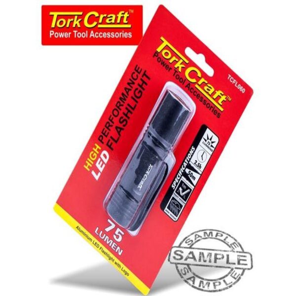 TORCH LED ALUM. 75LM BLK USE 3X  AAA BATT - Image 2