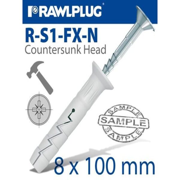 NYL HAMMER-IN FIXING 8X100MM + CSK - Image 2