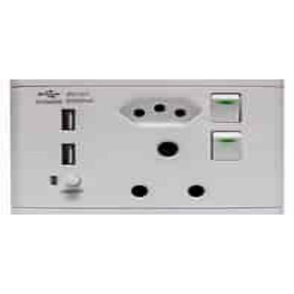 SOCKET USB/SA/EURO 4X4 WHITE CBI - Image 2