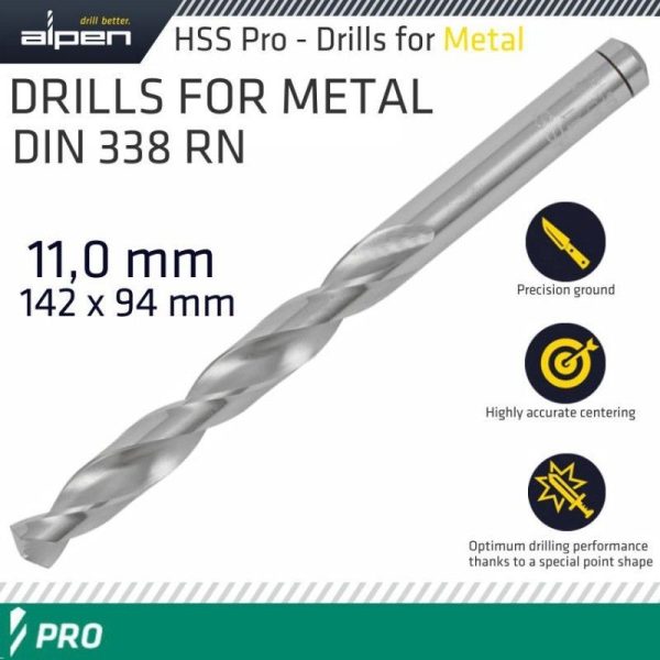 ALPEN PRO HSS 11.00MM DRILL DIN 338 RN - Image 3