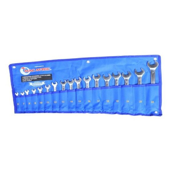 17PCE COMB SPANNER SET C/VANADIUM SATIN 6-24MM - Image 5