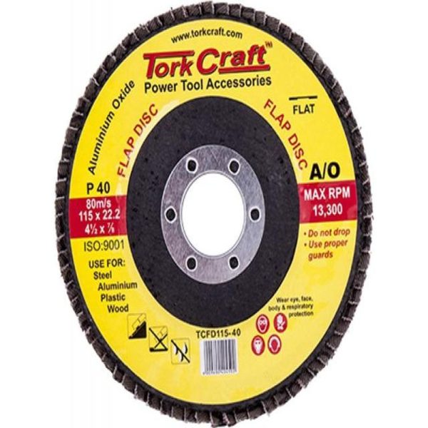 FLAP SANDING DISC 115MM 40 GRIT FLAT - Image 3