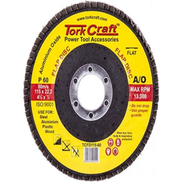 FLAP SANDING DISC 115MM 60 GRIT FLAT - Image 3