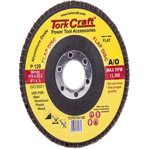 FLAP SANDING DISC 115MM 120 GRIT FLAT - Image 3