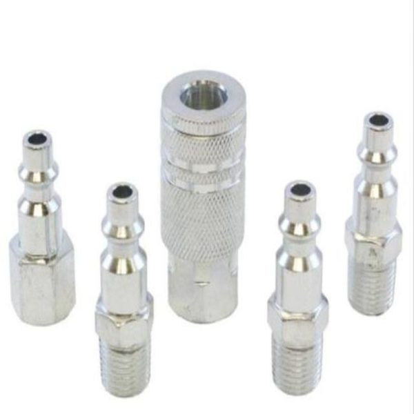 5PCE QUICK COUPLER SET 1/4" BSP MILTON TYPE STEEL - Image 3