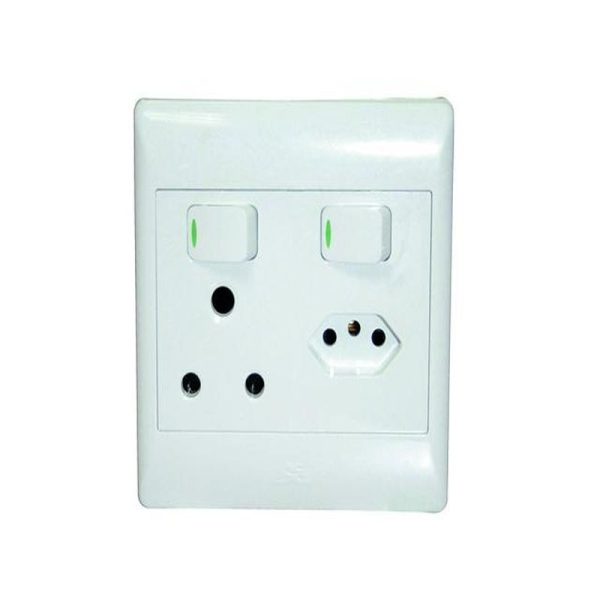 1X16A + 1 EURO SW SOCKET OUTLET 4X4 WITH WHITE COVER PLATE - Image 6