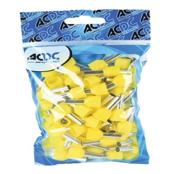 D6014-100 6MM YELLOW TWIN BOOTLACE FERRULES /100 - Image 5