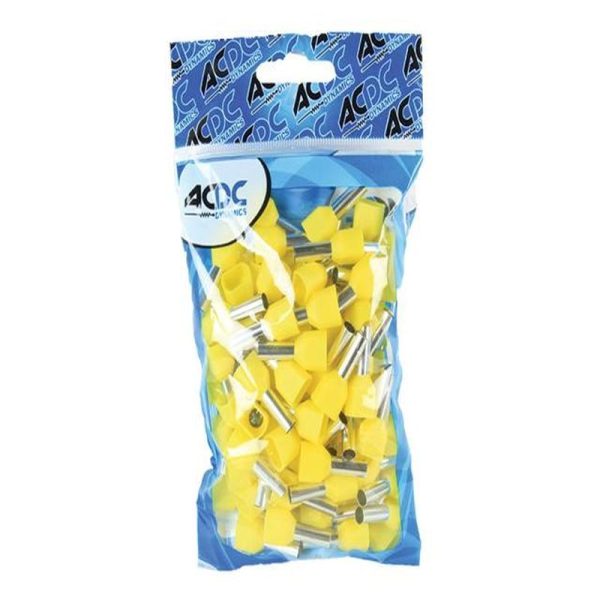 D6014-100 6MM YELLOW TWIN BOOTLACE FERRULES /100 - Image 6