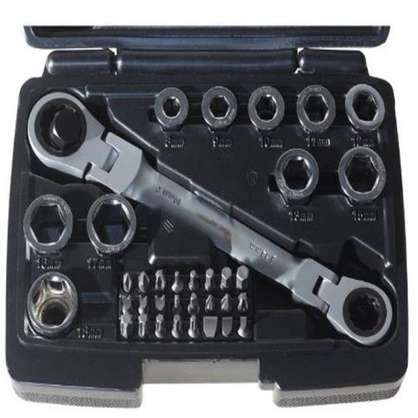 36 PCE UNIVERSAL GEAR WRENCEH- SOCKET SET - Image 3