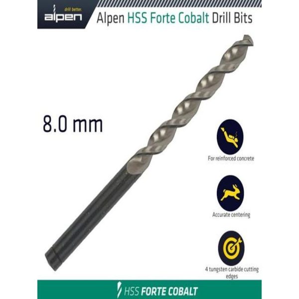 HSS FORTE COBALT DRILL BIT 8MM - Image 3