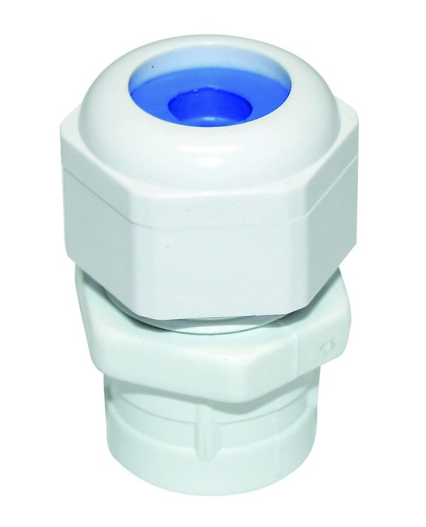 SIZE 0 WHITE PVC COMPRESSION GLAND PUSH IN