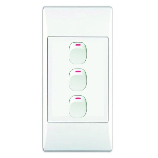 3-LEVER 1-WAY SWITCH 2X4 C/W WHITE COVER PLATE - Image 6