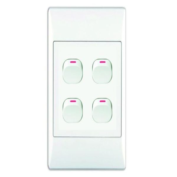 4-LEVER 1-WAY SWITCH 2X4 C/W WHITE COVER PLATE - Image 6