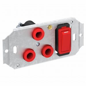 OBO POWERPOLE SOCKET 3PIN 0° 16A WITH SWITCH, WITH SCREW TERMINALS (RED)DEDIKATED