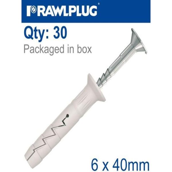NYL HAMMER-IN FIXING 6X40MM + CSK H - Image 3