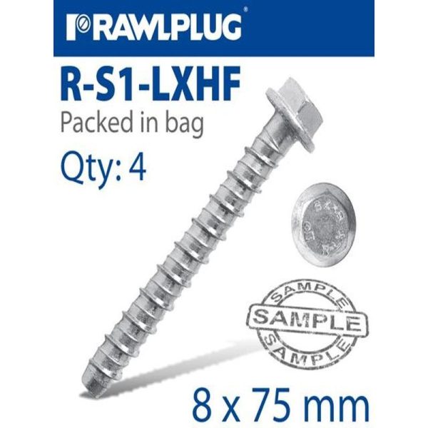 CONCRETE SCREW BOLT 10X75MM R-LX HE - Image 3