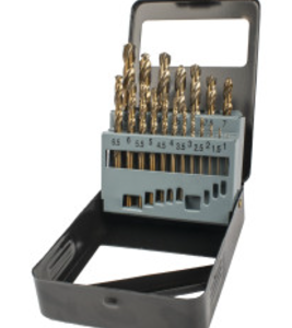 DRILL BIT SET COBALT 5% 19PCE 1-10MM .5 SIZES INCL