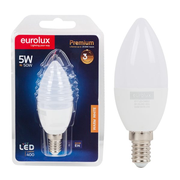 LED PLASTIC CANDLE E14 5W 3000K