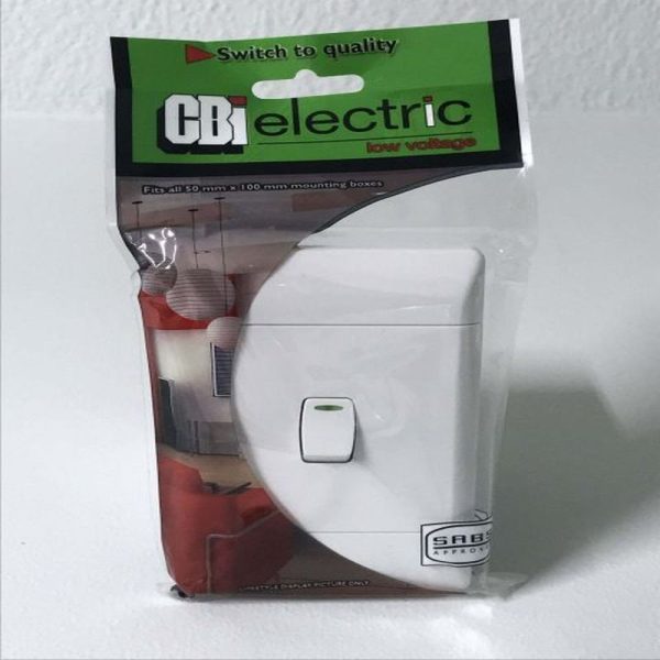 LIGHT SWITCH 1L1W 2X4 WHITE CBI - Image 3
