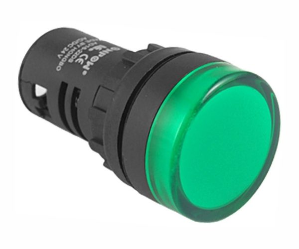 PILOT LIGHT GREEN LED AC 230V