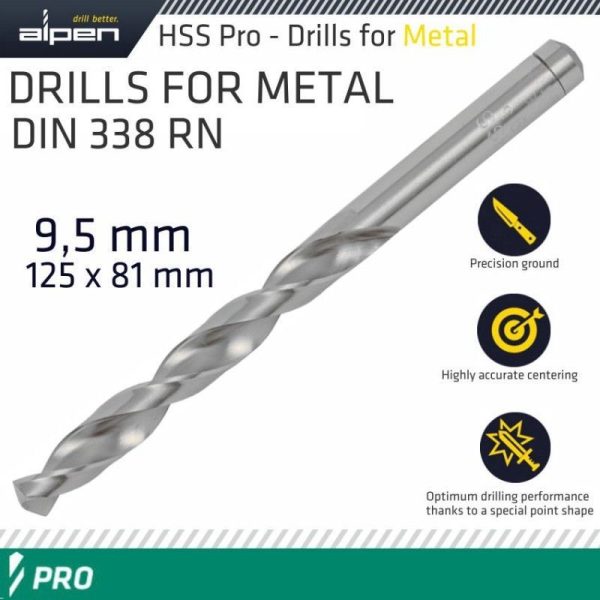 ALPEN PRO HSS 9.50MM DRILL DIN 338 - Image 3