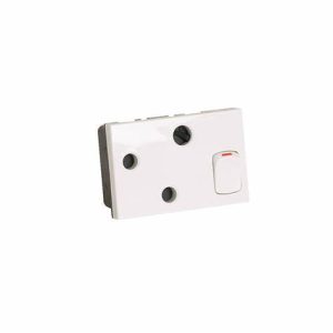 OBO POWER SKIRTING SOCKET 45° 16A WITH SWITCH (WHITE)